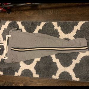 Pacsun Gray Sweatpants w/ Navy Blue/White Stripe